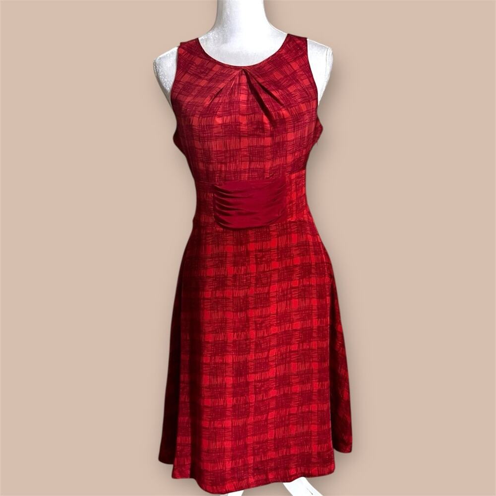 Anthropologie Girls From Savoy Silk Plaid Dress Red Size 4